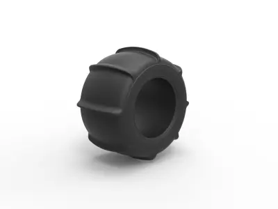 Dune buggy rear tire 7 Scale 1 to 25 3D print model