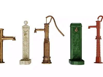 Manual water pumps 3D Model Pack