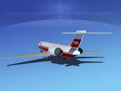 Boeing 717-200 TWA 2 3D model