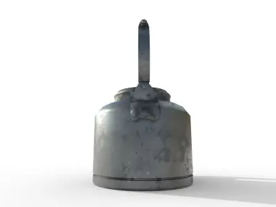 Kettle metal tea Low-poly 3D model
