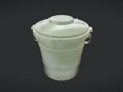 military metal container with lid 3D model