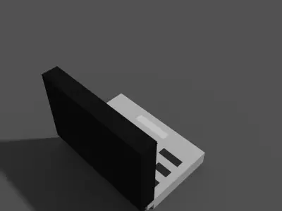 Voxel laptop PC turned off Low-poly 3D model