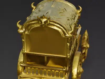 Midas Might Golden War Chariot 3D Model Low-poly 3D model