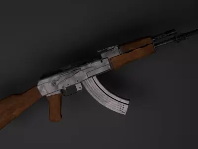 Rusted AK47 Low-poly 3D model