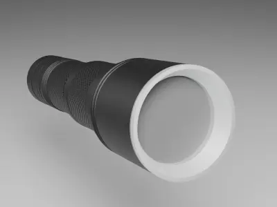 Flashlight metallic PBR Low-poly 3D model