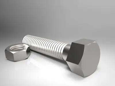 Nut-Bolt stainless steel bolt Free 3D model