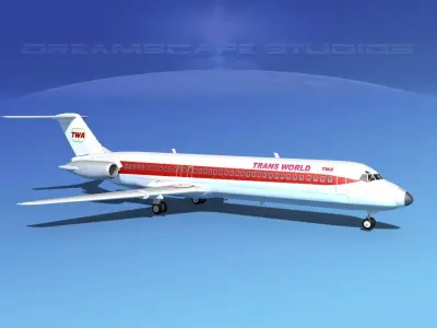 Douglas DC-9-40 Trans World 1 3D model