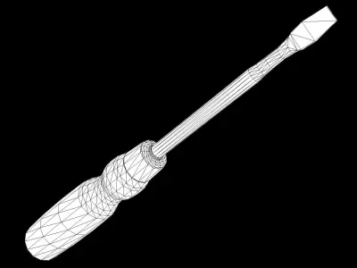 Old Screwdriver PBR Low-poly 3D model