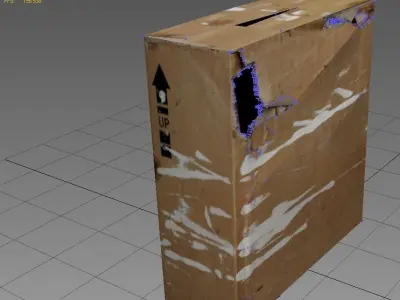 Crate 5 cardboard box Low-poly 3D model
