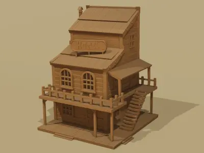Texas Stylized houses 6 models Part 1 3D print model