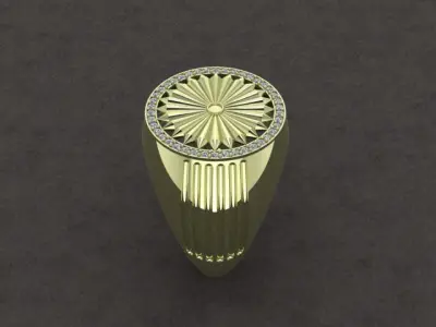 Fancy Signet ring 3D print model