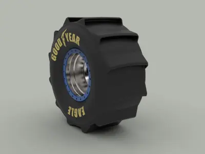 Wheel for mud drag racing 3D model
