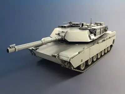 Gray Military Tank 3D model