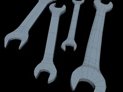 Wrenchs Low Poly wrenches - wrenches Low-poly 3D model