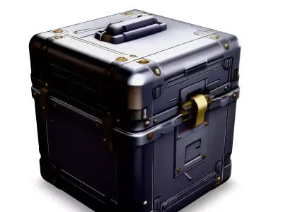 SciFi Metal Storage Box Game Asset Low-poly 3D model
