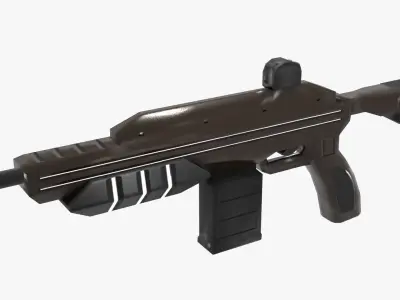 Sci-Fi Semi Shotgun Low-poly 3D model