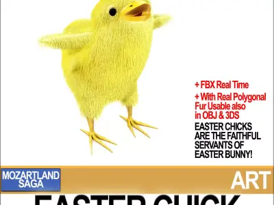 Easter Chick 3D model