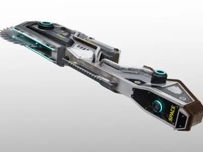 Space Chainsaber Low-poly 3D model