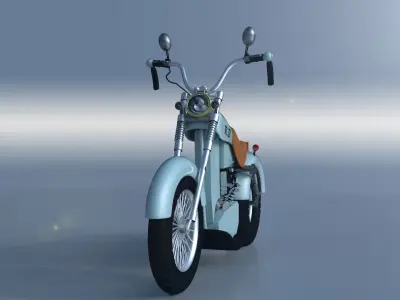 stylized motorcycle Low-poly 3D model