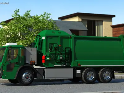  Electric Trash Truck Green 
