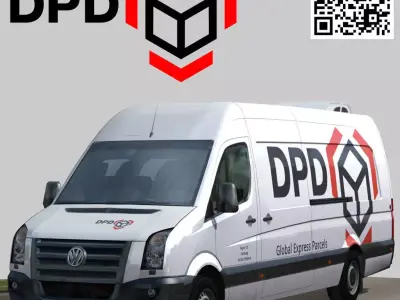Volkswagen Crafter DPD Low-poly 3D model