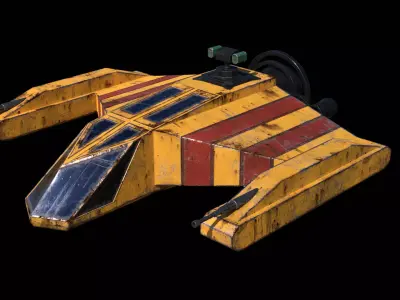 Old Spaceship Low-poly 3D model
