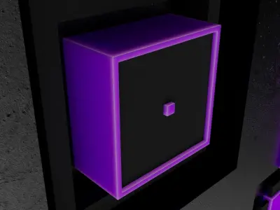 Abstract sci-fi cube Low-poly 3D model