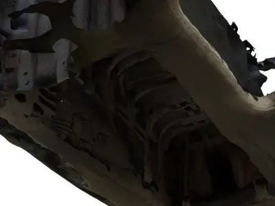 Abandoned Airplane Nose Wreckage 3D model