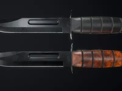 Ka-Bar Modern Military Knife Low-poly 3D model