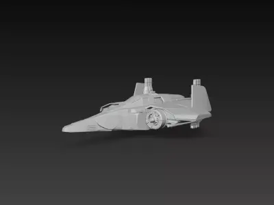 Sci-Fi Heavy Assault Gunship Fighter 3D Print STL 3D print model
