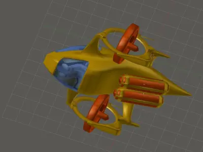 Dual Prop Experimental Submarine Free low-poly 3D model