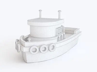 Wooden toy ship 04 3D model