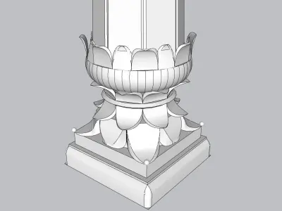 indian jodhpuri stone piller column 3D model get