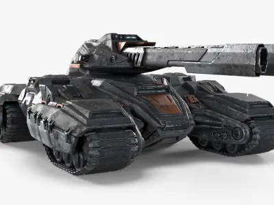 Fantastic Combat Tank Damaged 3D model