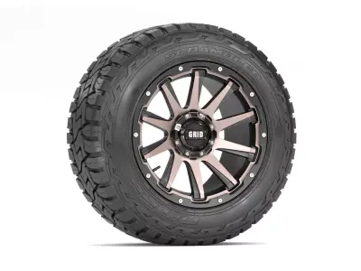 OFF ROAD WHEEL AND TIRE 4 3D model