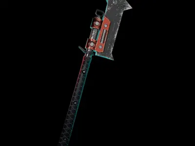 Fantasy Axe Game Asset  Low-poly 3D model