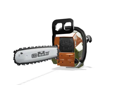 Chainsaw Low-poly 3D model 3