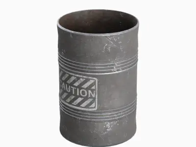 Old Steel Barrel 05 Low-poly 3D model purchase