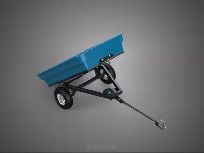 TILTED BED POLY DECK TRAILER CARGO MATERIAL HANDLING TRANSPORT 2 3D model