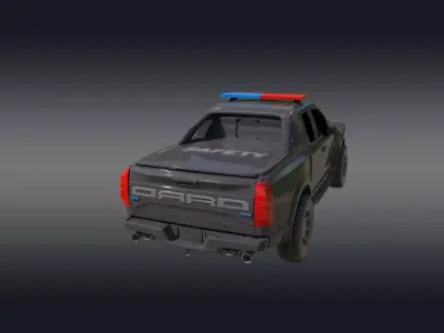 3D Police Van Low-poly 3D model