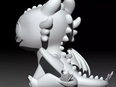 Chibi Light Fury Dragon 3D print model