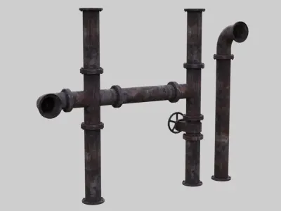 Industrial Pipes 1A Low-poly 3D model