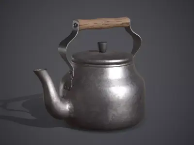Vintage Old Kettle Teapot Low-poly 3D model