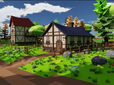 Medieval Town 3D model