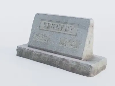 Gravestone Low-poly 3D model 7