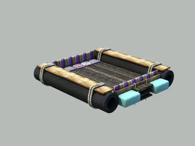 Raft - Low poly bed frame for minecraft Low-poly 3D model