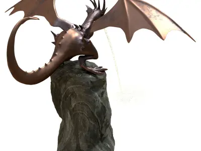 Garden Dragon Fountain - Water Feature 3D model