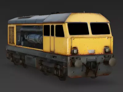 Realistic 1990s Diesel Freight Locomotive 3D Model Low-poly 3D model