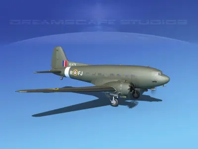 Douglas C-47 Dakota RAAF 3D model