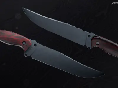 Hunter and Combat Knife Low-poly 3D model